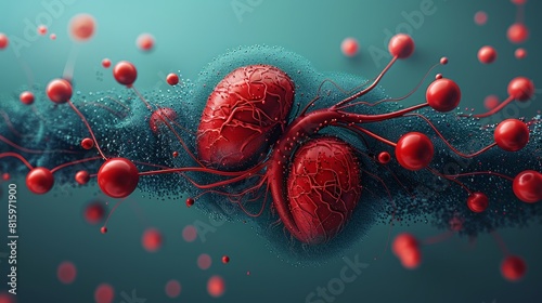 blood vessel , picture blood cell circulation. photo