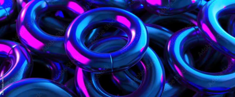 Dark Rings, 3D Render Illustration, 3D Rendering Dark Rings, 3D Render Illustration, 3D Rendering