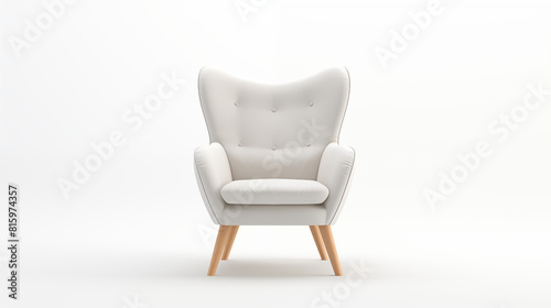 white armchair on white background