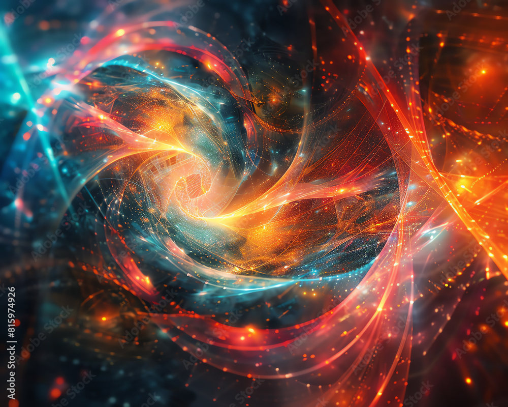 Design a visually striking representation of connectivity and complexity through a digital mosaic of interwoven lines and shapes Design a visually striking representation of connectivity and complexity through a digital mosaic of interwoven lines and shapes