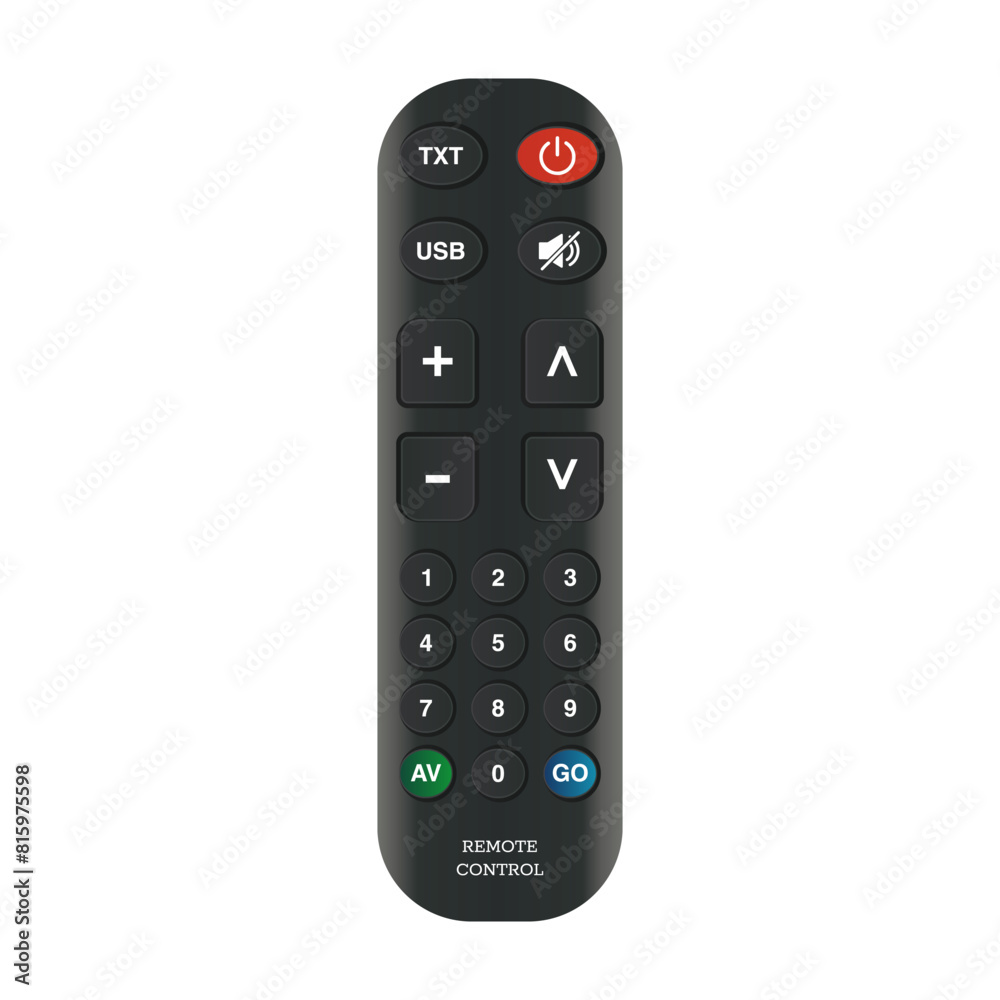 Vector Illustration of a remote control for a TV or media center Vector Illustration of a remote control for a TV or media center