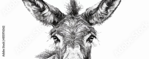 Donkey animal hand drawn engraving. vector simple illustration