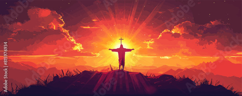 Faith in God. vector simple illustration