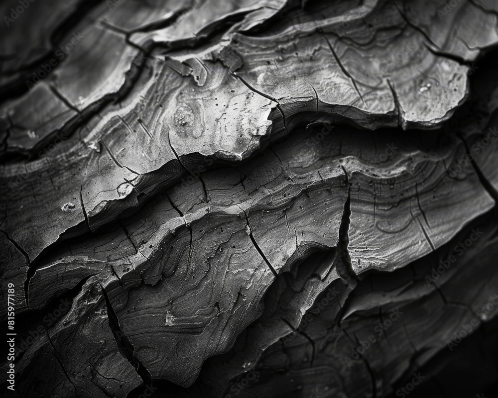 Fototapeta premium Black and white tree bark texture.