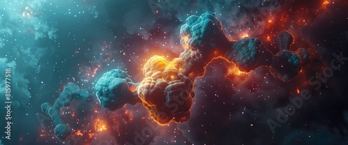 A Molecular Structure Illustration Conveys Scientific Precision And Complexity, 3D Rendering