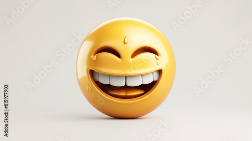 A laughing face emoji with tears of joy indicating amusement and laughter, displayed against a simple