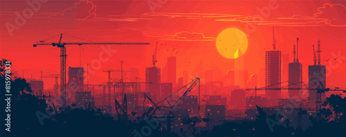 construction site vector flat minimalistic isolated illustration