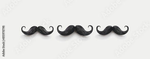 Set of black mustache. vector simple illustration