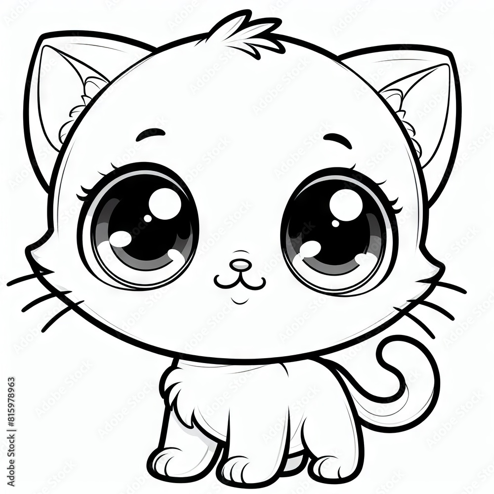 Adorable kitten with big eyes and a playful smile Adorable kitten with big eyes and a playful smile