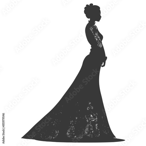 Silhouette independent indonesian women wearing kebaya black color only photo