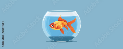 Goldfish Bowl vector flat minimalistic isolated illustration