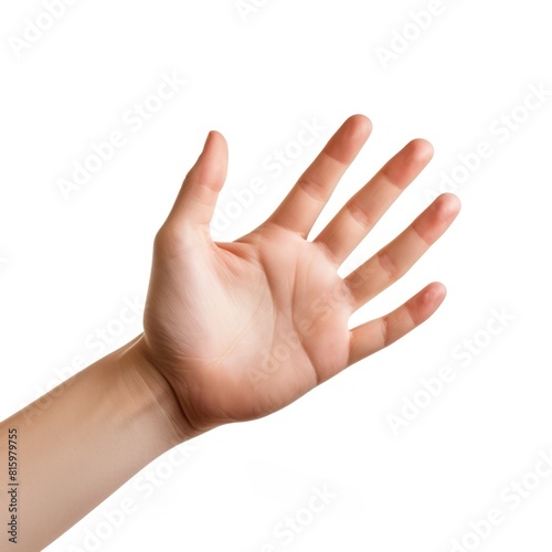 Male hand on white background