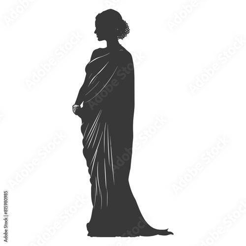 Silhouette independent indian women wearing Saree black color only