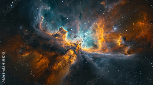 Stunning Deep Space Photo of a Nebula Floating  Capturing the Majestic Beauty of the Cosmos and Interstellar Wonders