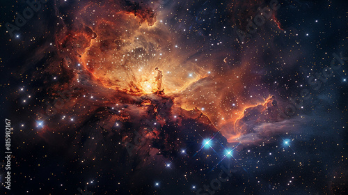 Stunning Deep Space Photo of a Nebula Floating  Capturing the Majestic Beauty of the Cosmos and Interstellar Wonders