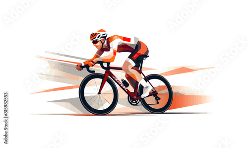 racing cyclist vector flat minimalistic isolated illustration
