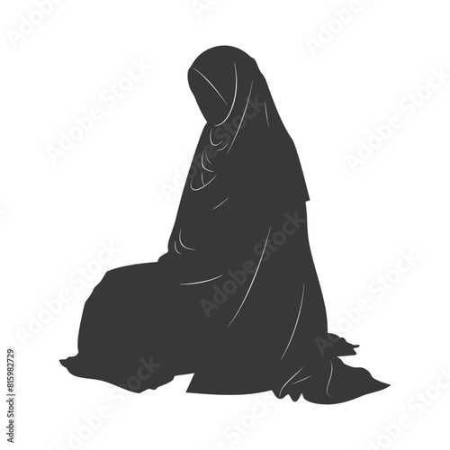 Silhouette hijab symbol black color only