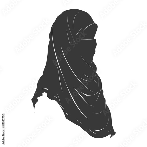 Silhouette hijab symbol black color only