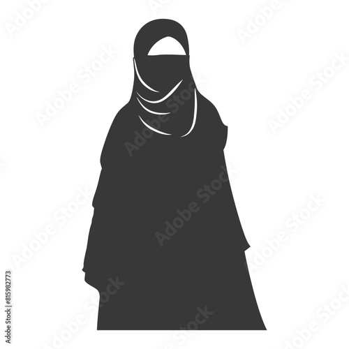 Silhouette hijab symbol black color only