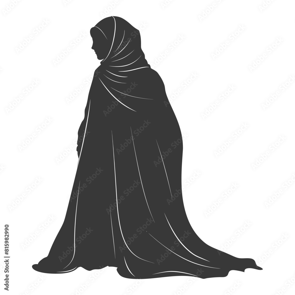 Silhouette hijab symbol black color only Silhouette hijab symbol black color only