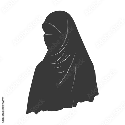 Silhouette hijab symbol black color only