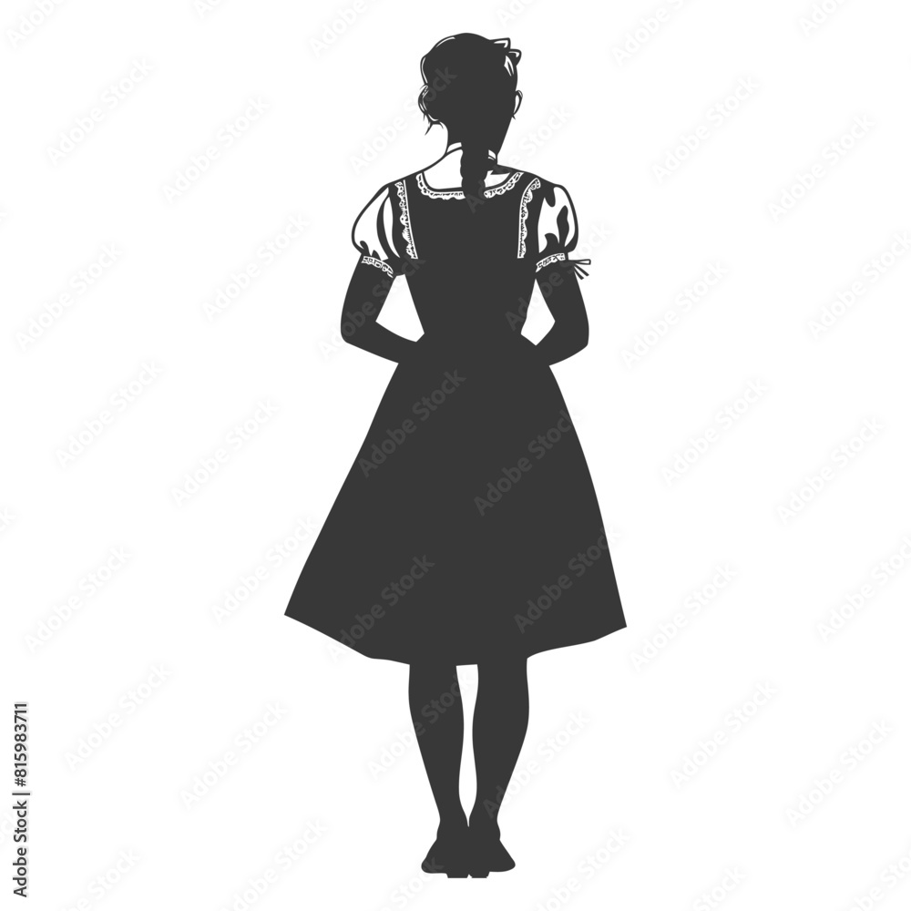 Silhouette independent germany women wearing dirndl black color only Silhouette independent germany women wearing dirndl black color only