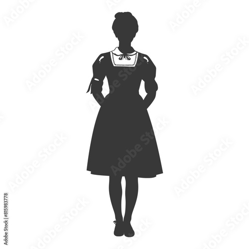 Silhouette independent germany women wearing dirndl black color only