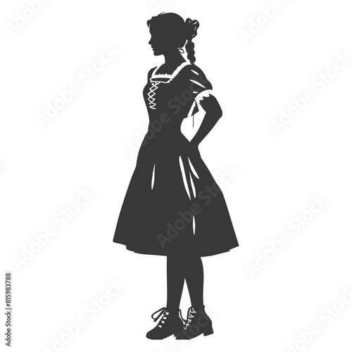 Silhouette independent germany women wearing dirndl black color only