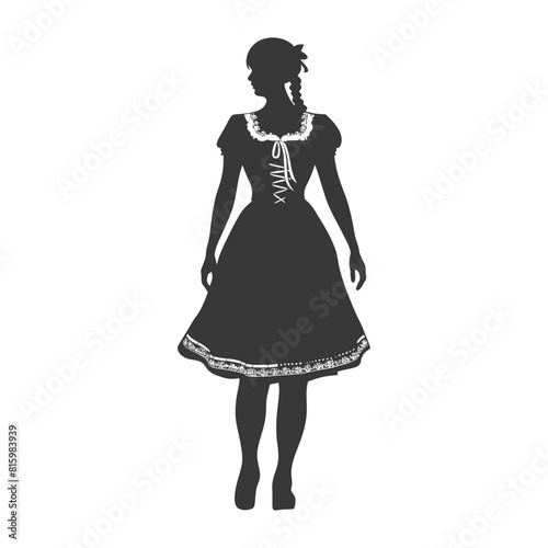 Silhouette independent germany women wearing dirndl black color only