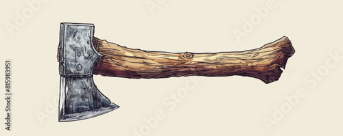 Simple ax sketch hand drawn in doodle style. vector simple illustration