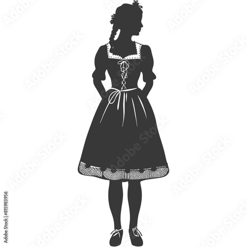 Silhouette independent germany women wearing dirndl black color only