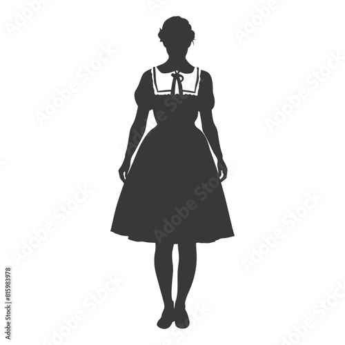 Silhouette independent germany women wearing dirndl black color only