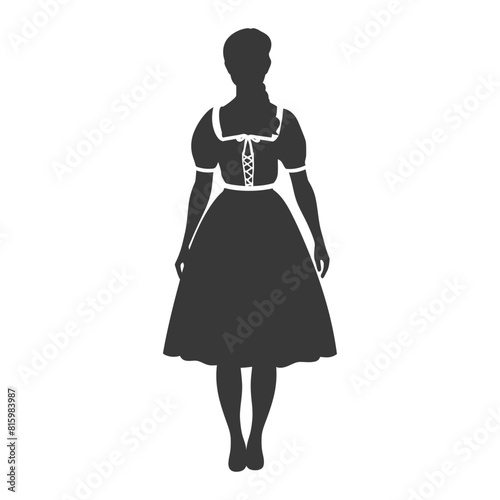 Silhouette independent germany women wearing dirndl black color only