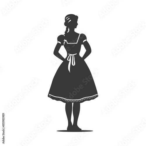 Silhouette independent germany women wearing dirndl black color only