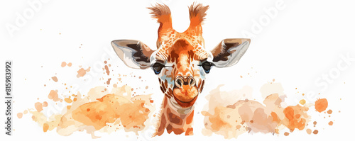 little giraffe in watercolor style. Isolated vector illustration