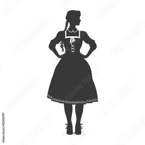 Silhouette independent germany women wearing dirndl black color only