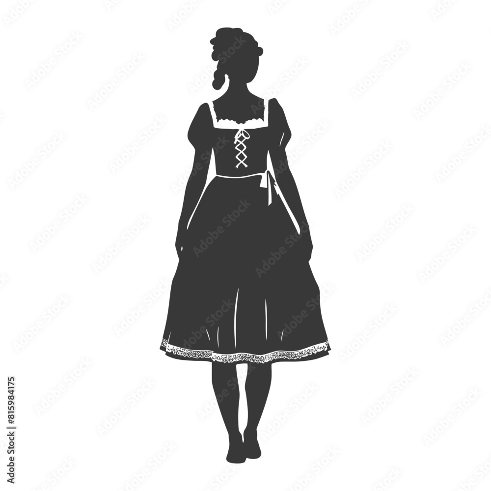 Silhouette independent germany women wearing dirndl black color only Silhouette independent germany women wearing dirndl black color only