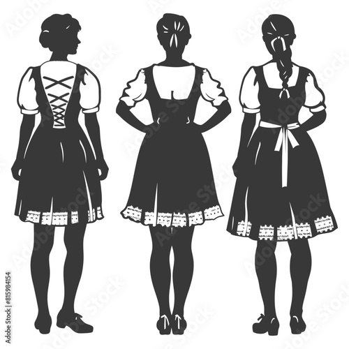 Silhouette independent germany women wearing dirndl black color only