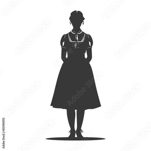 Silhouette independent germany women wearing dirndl black color only