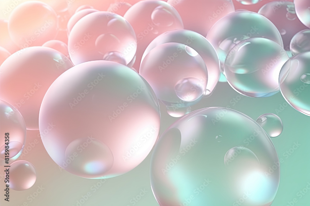 Holographic bubbles floating in soft gradient colorful pastel gradient Holographic bubbles floating in soft gradient colorful pastel gradient