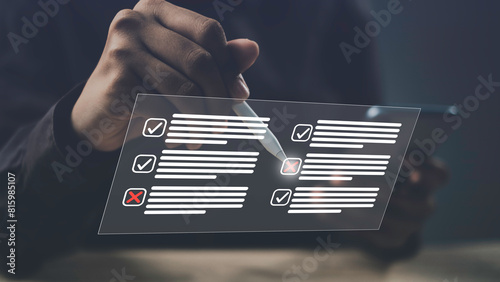 Checklist online questionnaire form or Task Management and Decision-Making, Analyzing Checklists and Prioritizing Actions for Efficient Workflow and Productivity Enhancement through Digital Tool photo
