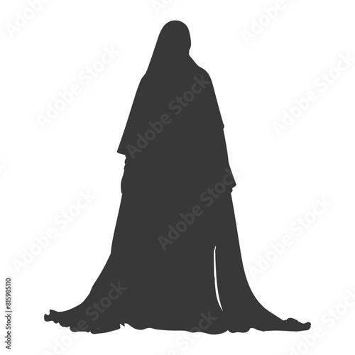 Silhouette independent emirates women wearing Abaya black color only