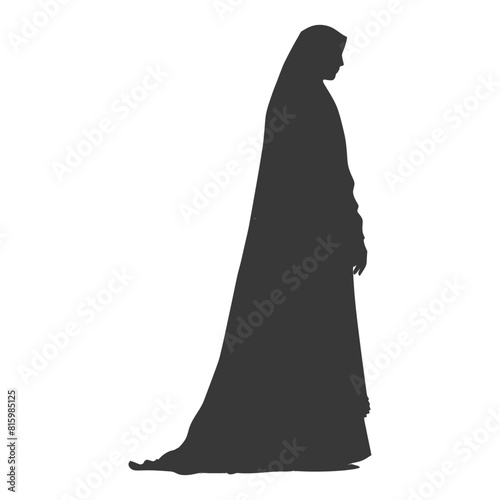 Silhouette independent emirates women wearing Abaya black color only