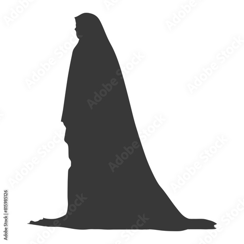 Silhouette independent emirates women wearing Abaya black color only