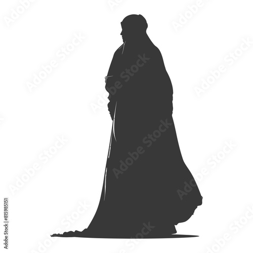 Silhouette independent emirates women wearing Abaya black color only
