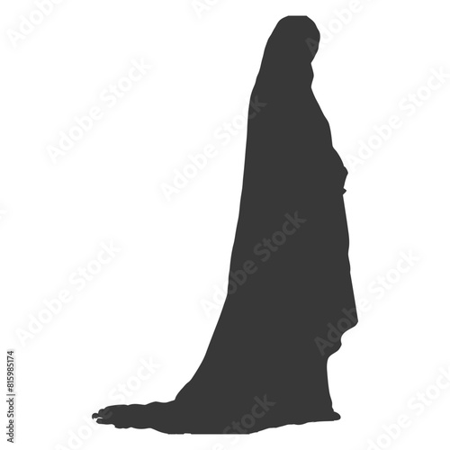 Silhouette independent emirates women wearing Abaya black color only