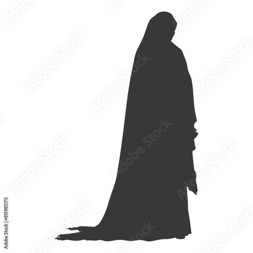 Silhouette independent emirates women wearing Abaya black color only