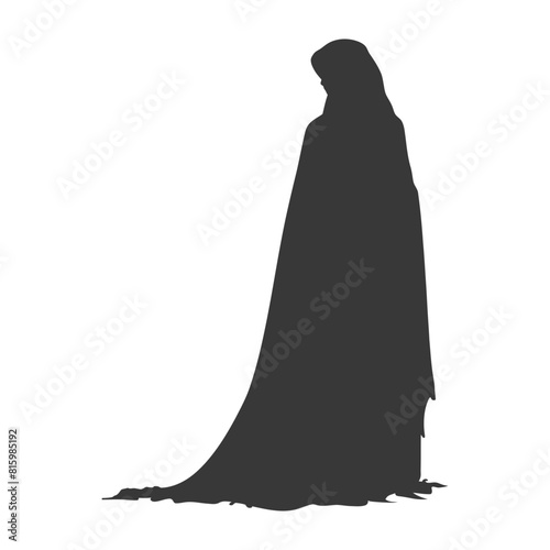 Silhouette independent emirates women wearing Abaya black color only