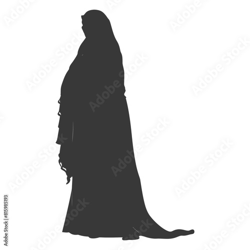 Silhouette independent emirates women wearing Abaya black color only