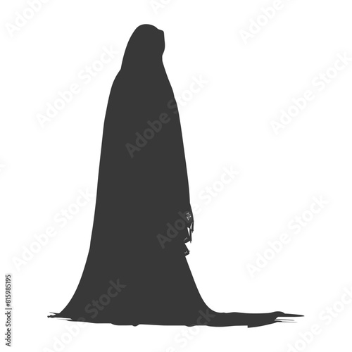 Silhouette independent emirates women wearing Abaya black color only